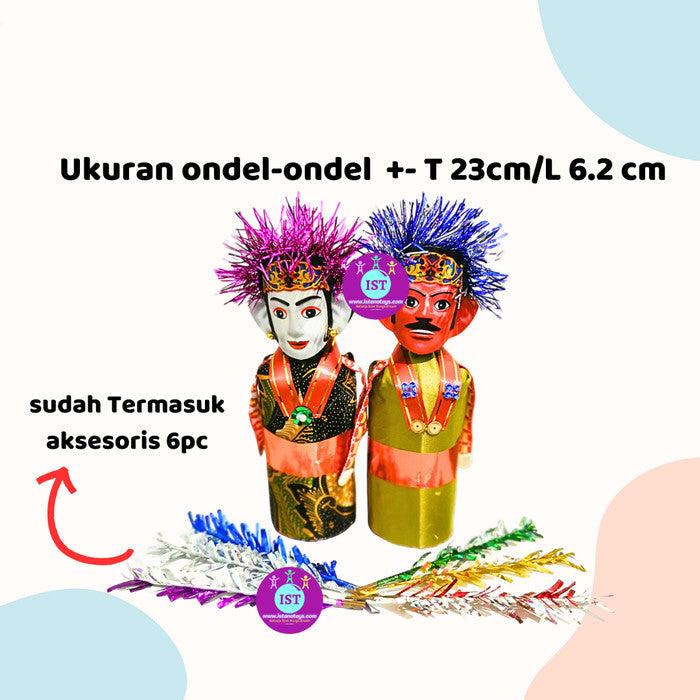 Mainan Boneka Tradisional ONDEL-ONDEL Betawi Sepasang - Hiasan Unik dan Budaya Betawi untuk Dekorasi Rumah dan Koleksi