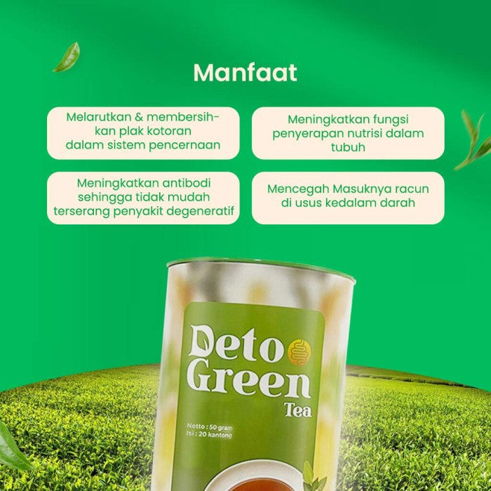 DetoGreen Teh Herbal Untuk Detox Sistem Pencernaan - Teh Diet Alami yang Membantu Menjaga Kesehatan Usus dan Detox Tubuh Secara Efektif