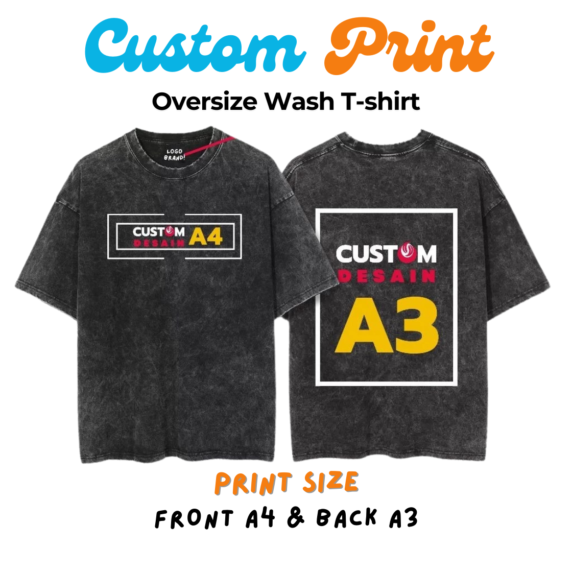 Custom Oversize Washed T-Shirt NAVY  Stonewash-Sandwash-Acidwash - Premium Cotton Combed Fabric Stylish and Comfortable for Everyday Wear