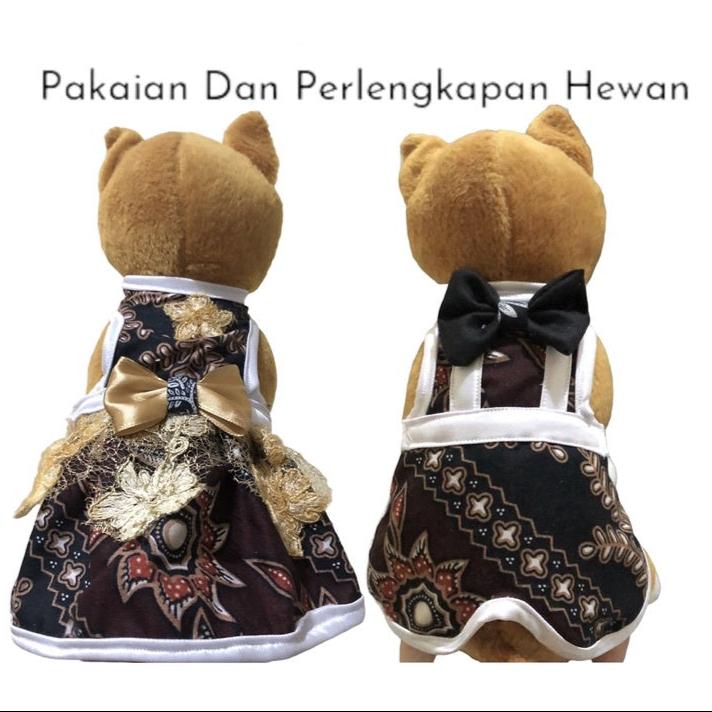 Baju Batik Kucing dan Anjing Couple All Size, Pakaian Hewan Peliharaan dengan Motif Tradisional untuk Penampilan Kompak dan Unik