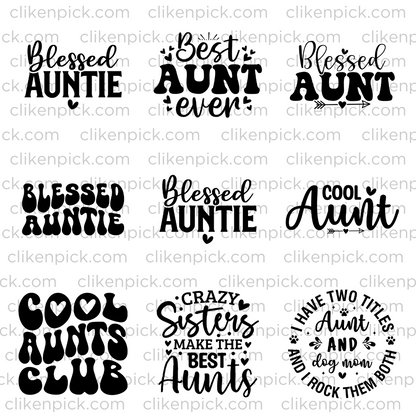 Aunt SVG Bundle - Digital Designs for Crafts, T-shirts, Mugs, and More