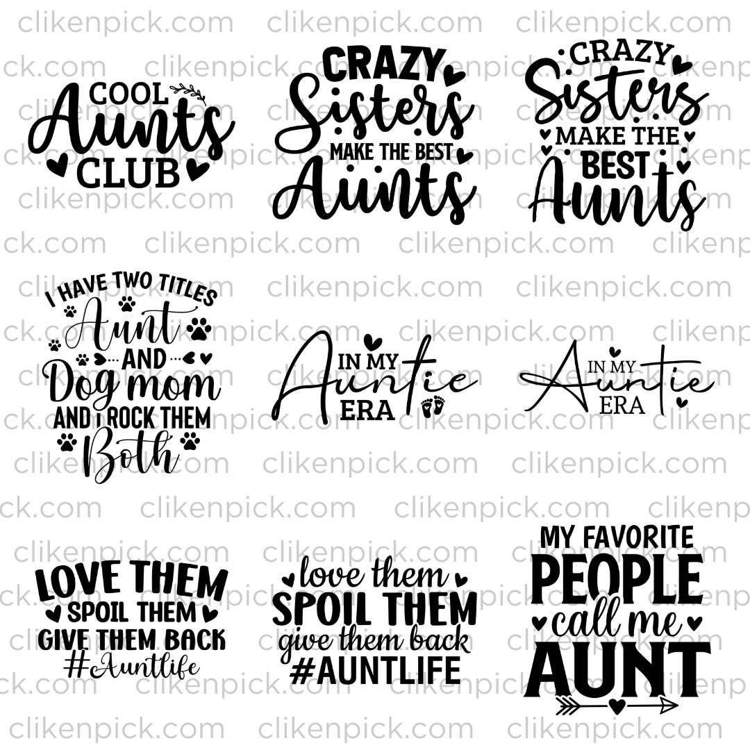 Aunt SVG Bundle - Digital Designs for Crafts, T-shirts, Mugs, and More