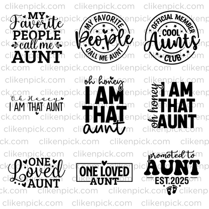 Aunt SVG Bundle - Digital Designs for Crafts, T-shirts, Mugs, and More