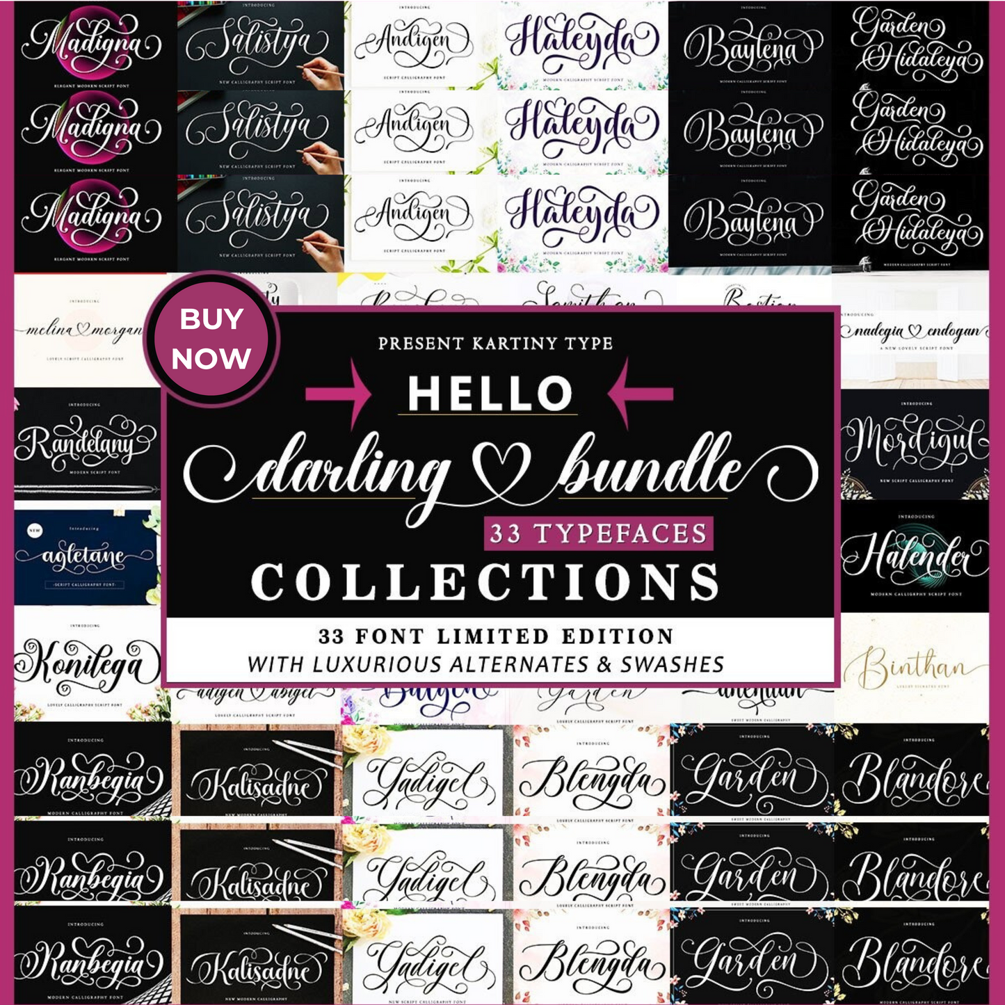 The Hello Darling Font Bundle A Stunning Collection of Versatile And Elegant Digital Fonts Perfect for crafting Branding And Creative projects