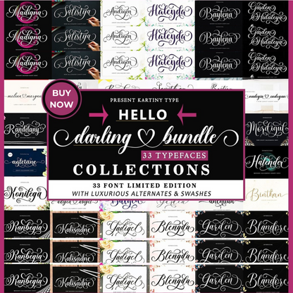 The Hello Darling Font Bundle A Stunning Collection of Versatile And Elegant Digital Fonts Perfect for crafting Branding And Creative projects