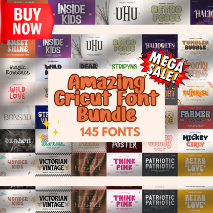 Amazing Cricut Font Bundle-SVG-PNG-DXF-EPS-Ideas Ideal for Design Projects-Crafts-Cards-Tshirt-Illustrator Personalized Designs  A Versatile Collection of Fonts