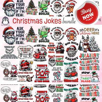 Christmas Jokes Sublimation Bundle Digital Product-PNG-SVG-Perfect for MugsT-Shirts Cards Gifts Creative Sublimation Projects-A Hilarious Collection of Festive Designs-