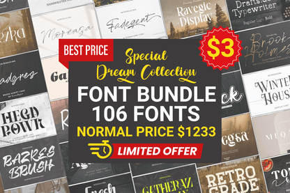 Special Dream Font Bundle - A Curated Collection of Unique and Premium Digital Fonts for Creative Projects