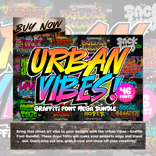 Urban Vibes Graffiti Font Bundle- Digital Collection-Street-Style fonts Perfect for Urban-Themed Designs-Posters-Instant download