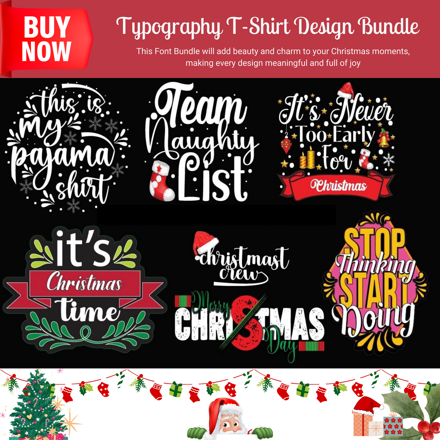 Funny Christmas Bundle 4 - A Festive Collection of Humorous Holiday-Themed Designs Perfect for T-Shirts, Mugs, Cards, Gifts, and Creative DIY Projects