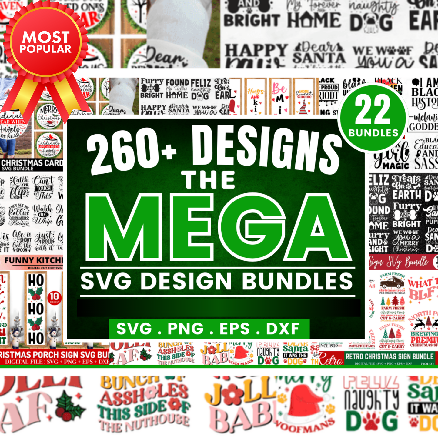 The SVG Christmas Big Bundle - A Massive Collection of Festive and Creative Christmas SVG Designs Perfect for T-Shirts, Mugs, Cards, and DIY Projects