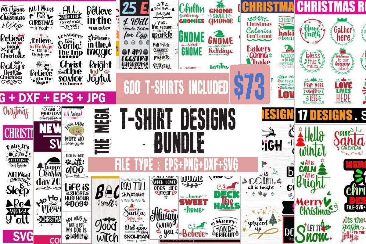 The Mega T-Shirt Designs Bundle-1000+ Unique Digital Designs for Print-Customization And More - Perfect for Creators and Businesses