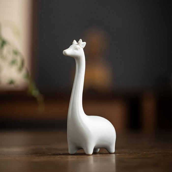 Pajangan Ornament Meja Patung Keramik Jerapah - Hiasan Rumah Giraffe Animal Statue untuk Dekorasi, Souvenir, atau Hadiah Unik yang Estetik dan Elegan