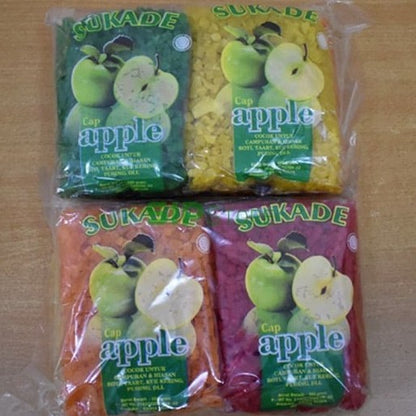 APPLE MIX 4 Warna - Manisan Buah Kering Cincang dengan Rasa Segar dan Variasi Warna Menarik untuk Camilan atau Topping Makanan