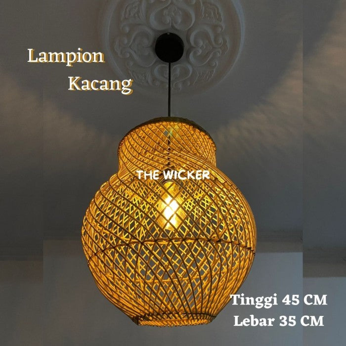 Kap Lampu Rotan / Lampion Rotan Gantung - Desain Unik dan Estetik dengan Sentuhan Alam untuk Menerangi Ruangan Anda