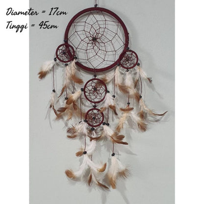 Wall Decor Hiasan Dinding Dream Catcher Macrame Sedang, Macrame Dreamcatcher Hiasan Rumah untuk Sentuhan Bohemian dan Estetik di Interior Anda