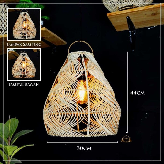 Kap Lampu Rotan / Lampion Rotan Gantung - Desain Unik dan Estetik dengan Sentuhan Alam untuk Menerangi Ruangan Anda