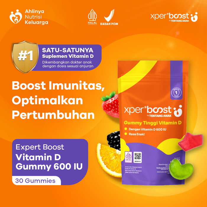 Expert Boost - Gummy Vitamin D untuk Anak dan Dewasa, Suplemen Lezat dengan Nutrisi untuk Mendukung Kesehatan Tulang dan Imun