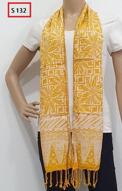 Syal Batik Scarf Batik Motif Etnik Tradisional, Aksesori Fashion Berkualitas, Cocok untuk Pakaian Sehari-hari dan Acara Formal