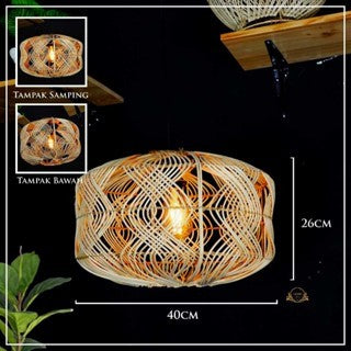 Kap Lampu Rotan / Lampion Rotan Gantung - Desain Unik dan Estetik dengan Sentuhan Alam untuk Menerangi Ruangan Anda