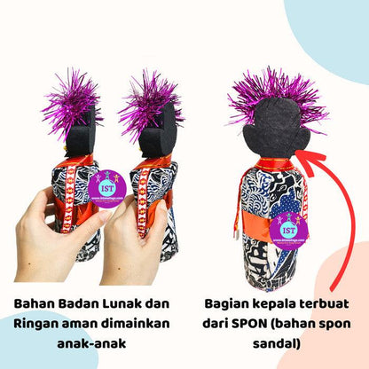 Mainan Boneka Tradisional ONDEL-ONDEL Betawi Sepasang - Hiasan Unik dan Budaya Betawi untuk Dekorasi Rumah dan Koleksi