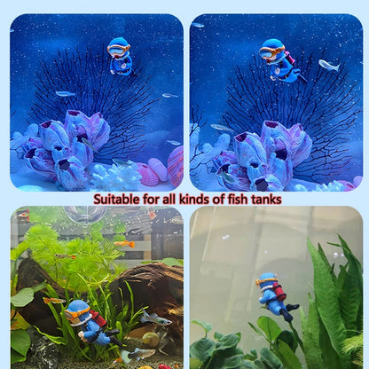 Hiasan Ornamen Penyelam Aquarium - Miniatur Penyelam Bahan Resin untuk Dekorasi Estetik Akuarium Anda