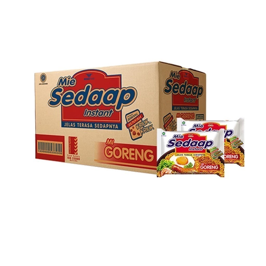 Sedaap Mie Instan Goreng Bag 90 gr x40, Mi Instan Goreng Lezat dengan Rasa Gurih, Praktis dan Ekonomis untuk Stok Keluarga atau Usaha