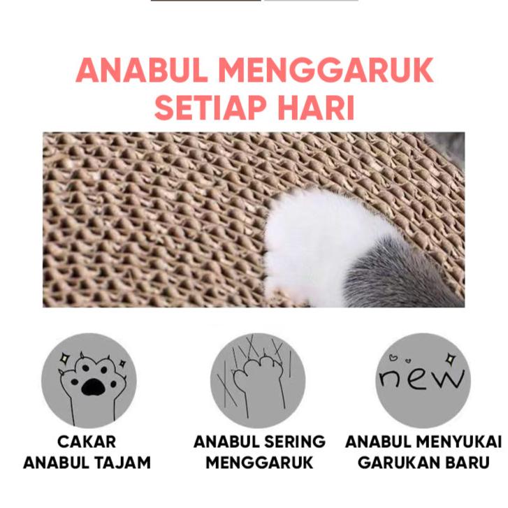 Papan Garuk Kucing Anjing Anabul Multifungsi - Cat Scratcher Cakaran Tempat Tidur untuk Hewan Peliharaan, Solusi Praktis untuk Perawatan dan Hiburan Kucing & Anjing