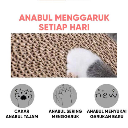 Papan Garuk Kucing Anjing Anabul Multifungsi - Cat Scratcher Cakaran Tempat Tidur untuk Hewan Peliharaan, Solusi Praktis untuk Perawatan dan Hiburan Kucing & Anjing