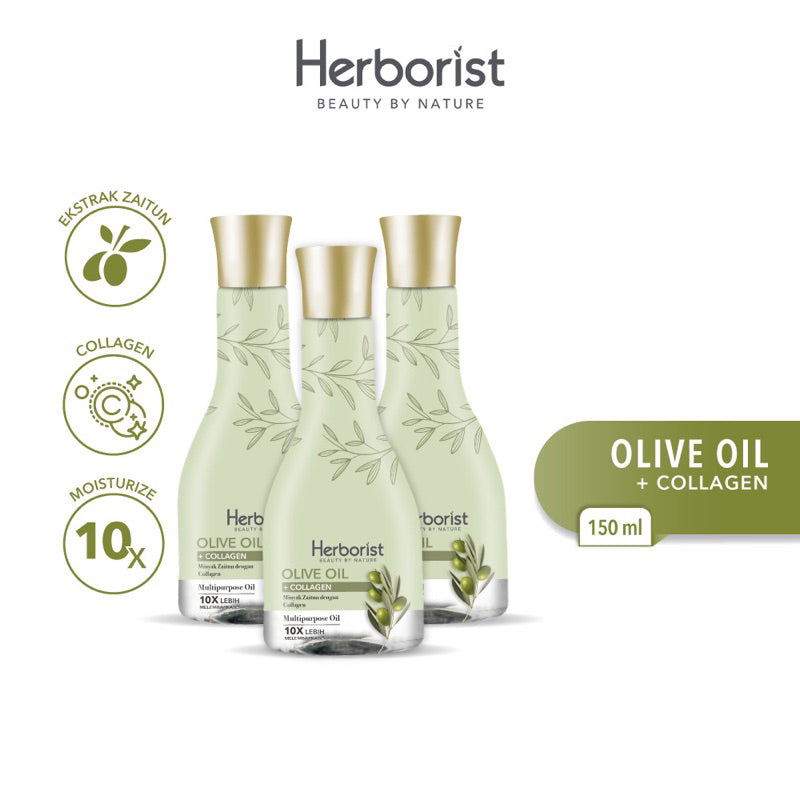 Herborist Olive Oil + Collagen, Minyak Zaitun untuk Melembapkan Kulit dan Menjaga Elastisitas dengan Nutrisi Alami