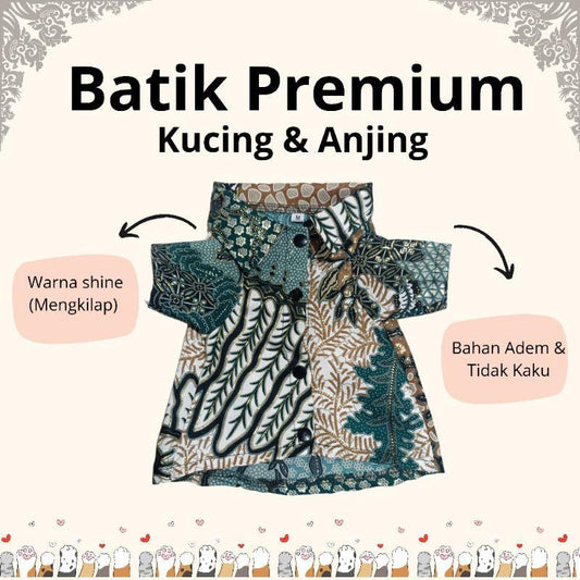 Batik Premium Kucing dan Anjing, Baju Batik Hewan Peliharaan Berkualitas Tinggi dengan Desain Elegan untuk Penampilan Istimewa