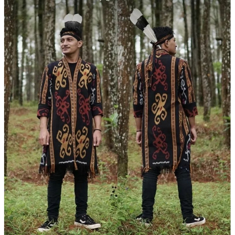 Kimono Outer Pria Tenun Kalimantan - Busana Etnik Tradisional Elegan dan Stylish