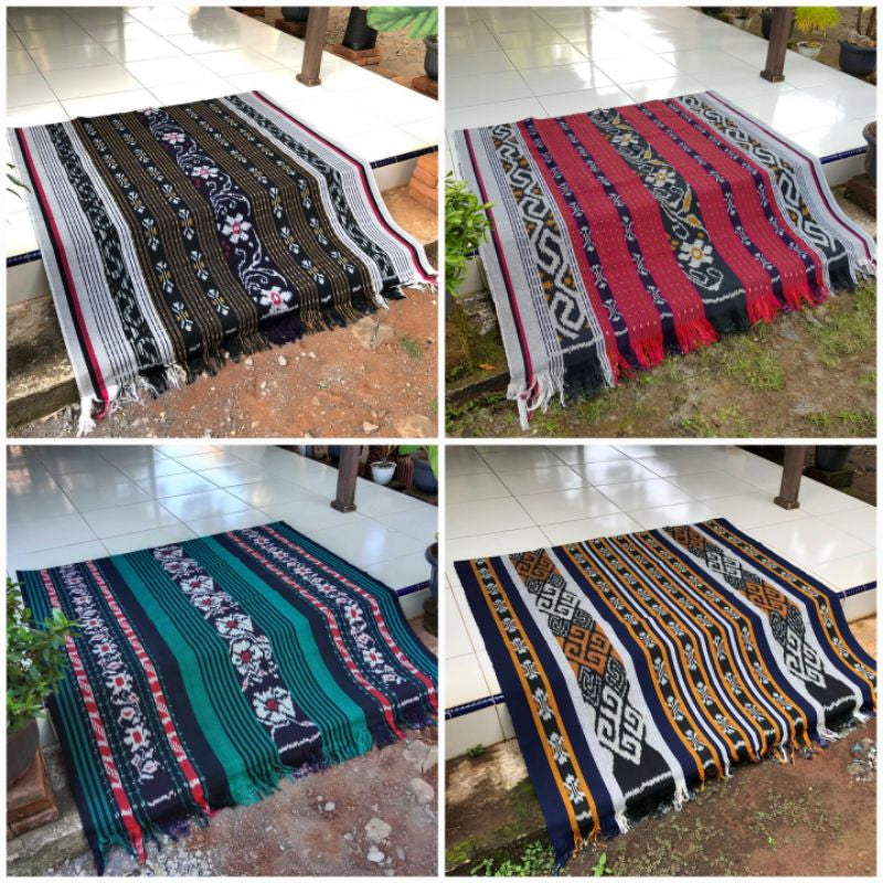 Kain Tenun Ikat Blanket Etnik Motif Khas Lombok, Sumba, Toraja, Flores NTT, dan Jepara - Kain Tradisional untuk Dekorasi Rumah atau Pakaian Etnik