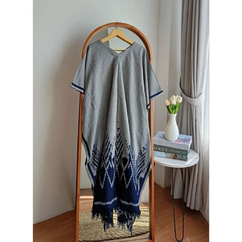 Kaftan Tenun Natasya Tenun Blanket Ethnic - Kaftan Jumbo Wanita Casual dengan Desain Ethnic Unik untuk Tampil Modis dan Nyaman Sehari-hari