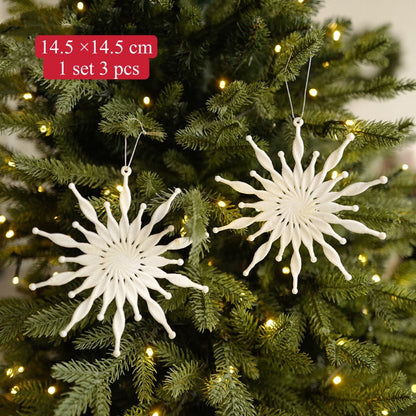 Ornamen hiasan pohon natal aksesoris dekorasi pohon natal gantungan 3D chrismas tree premium