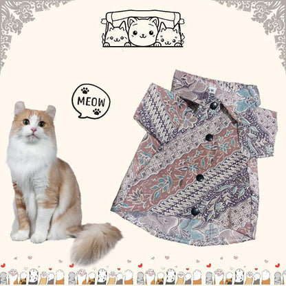 Batik Premium Kucing dan Anjing, Baju Batik Hewan Peliharaan Berkualitas Tinggi dengan Desain Elegan untuk Penampilan Istimewa