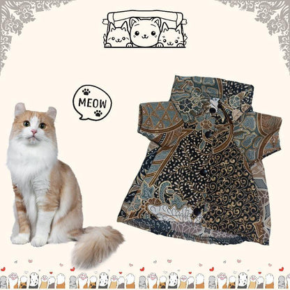 Batik Premium Kucing dan Anjing, Baju Batik Hewan Peliharaan Berkualitas Tinggi dengan Desain Elegan untuk Penampilan Istimewa