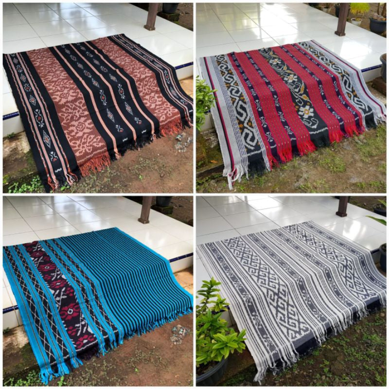 Kain Tenun Ikat Blanket Etnik Motif Khas Lombok, Sumba, Toraja, Flores NTT, dan Jepara - Kain Tradisional untuk Dekorasi Rumah atau Pakaian Etnik