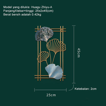 Hiasan Dinding Besi Metal Leaf Wall Art Decor Gold - Dekorasi Mewah untuk Ruang Tamu dan Interior Modern dengan Sentuhan Elegan