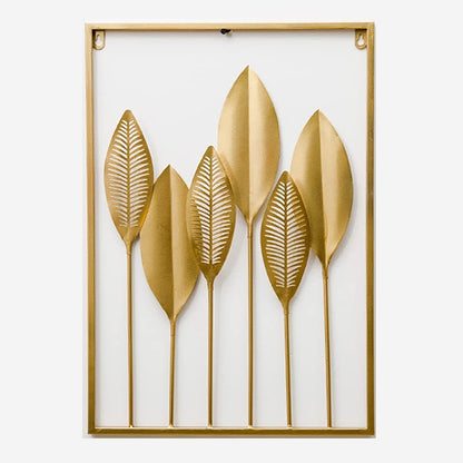 Hiasan Dinding Besi Metal Leaf Wall Art Decor Gold - Dekorasi Mewah untuk Ruang Tamu dan Interior Modern dengan Sentuhan Elegan