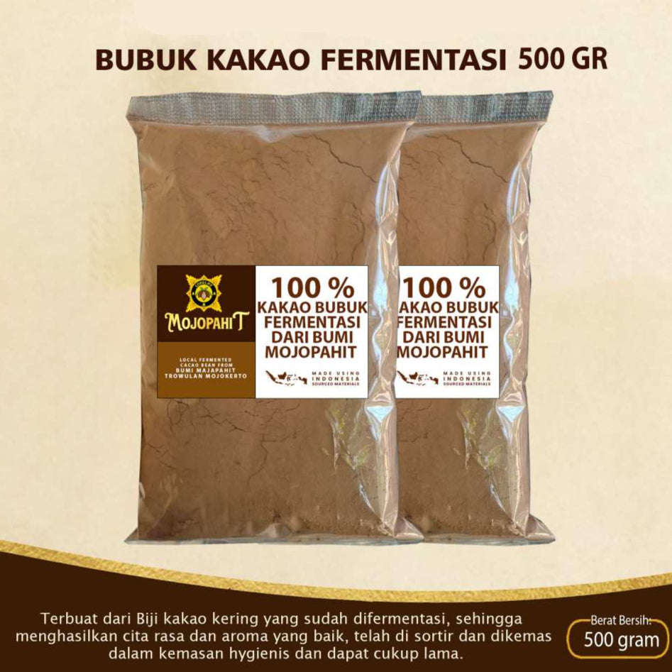 Cokelat Mojopahit Bubuk Kakao dari Biji Kakao Fermentasi, Bubuk Kakao Premium dengan Rasa Autentik untuk Minuman, Kue, dan Olahan Cokelat Berkualitas