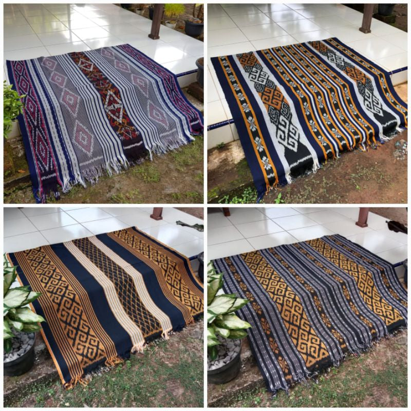 Kain Tenun Ikat Blanket Etnik Motif Khas Lombok, Sumba, Toraja, Flores NTT, dan Jepara - Kain Tradisional untuk Dekorasi Rumah atau Pakaian Etnik