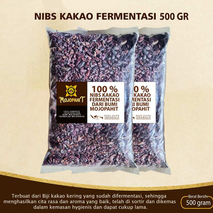 Cokelat Mojopahit Nibs Kakao Fermentasi, Cokelat Lokal Premium dengan Rasa Autentik dari Biji Kakao Fermentasi Alami, Ideal untuk Camilan Sehat dan Olahan