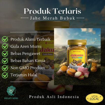 Jahe Merah Kunyit Temulawak Gula Aren Bubuk Murni Jamu Jakunte Herbal - Minuman Sehat dan Alami dengan Manfaat Kesehatan yang Optimal