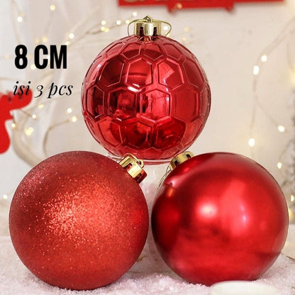 Hiasan Aksesoris Bola Natal Ornamen Gantungan untuk Pohon Natal - Dekorasi Xmas Unik dan Elegan, Cocok untuk Menambah Keindahan Natal Anda