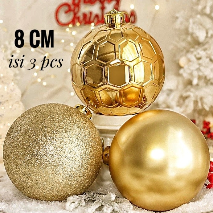 Hiasan Aksesoris Bola Natal Ornamen Gantungan untuk Pohon Natal - Dekorasi Xmas Unik dan Elegan, Cocok untuk Menambah Keindahan Natal Anda