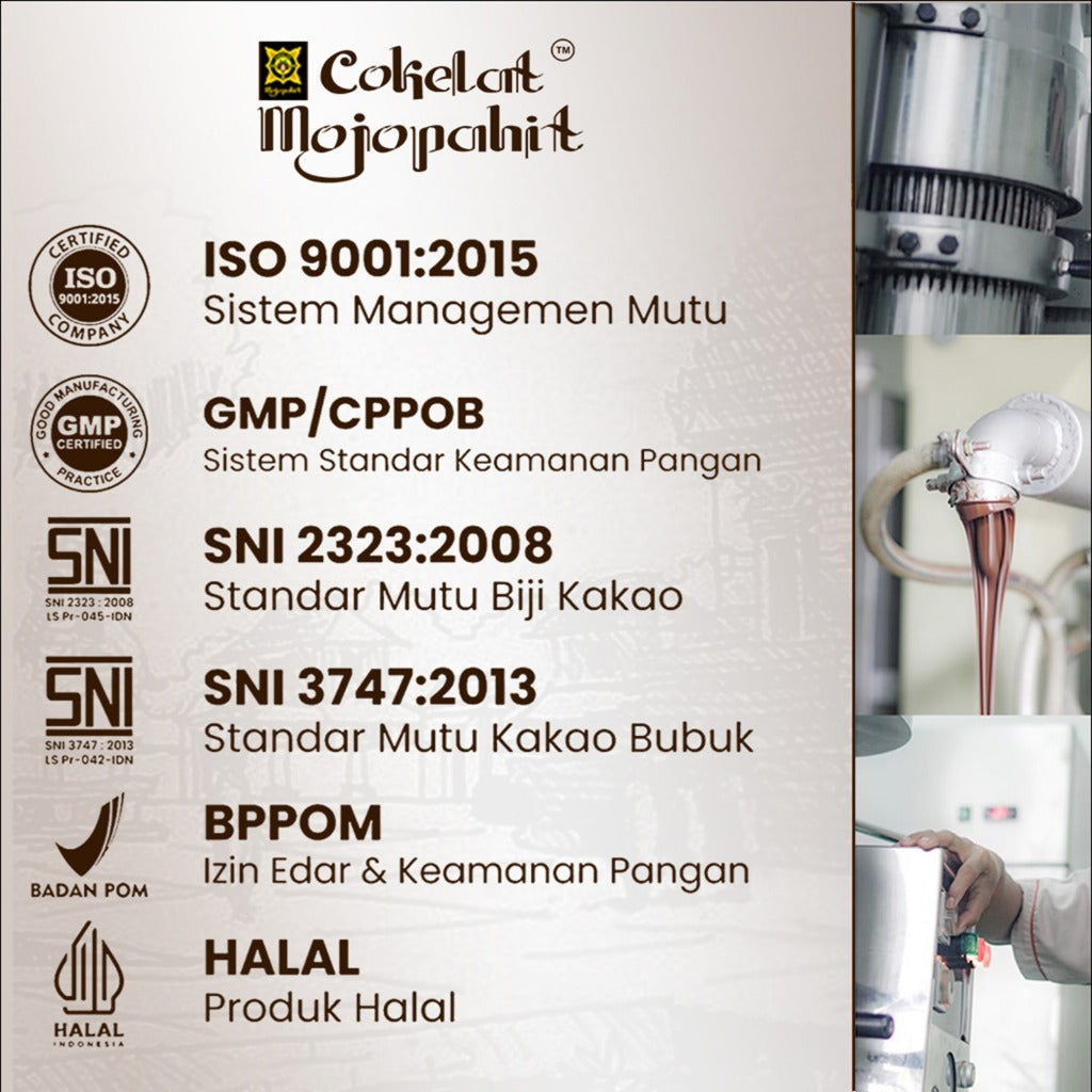 Cokelat Mojopahit Nibs Kakao Fermentasi, Cokelat Lokal Premium dengan Rasa Autentik dari Biji Kakao Fermentasi Alami, Ideal untuk Camilan Sehat dan Olahan