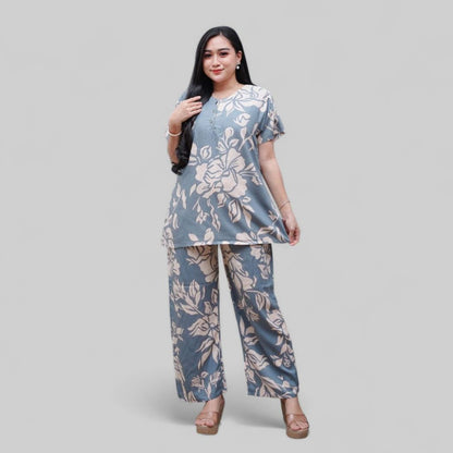 Setelan CP Baju Tidur Santai Kekinian - Lengan Pendek Kancing Depan Bahan Rayon Halus dan Nyaman