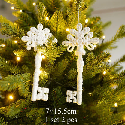 Ornamen hiasan pohon natal aksesoris dekorasi pohon natal gantungan 3D chrismas tree premium