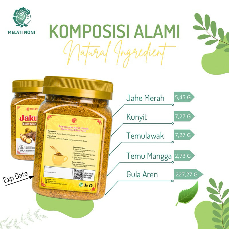 Jahe Merah Kunyit Temulawak Gula Aren Bubuk Murni Jamu Jakunte Herbal - Minuman Sehat dan Alami dengan Manfaat Kesehatan yang Optimal